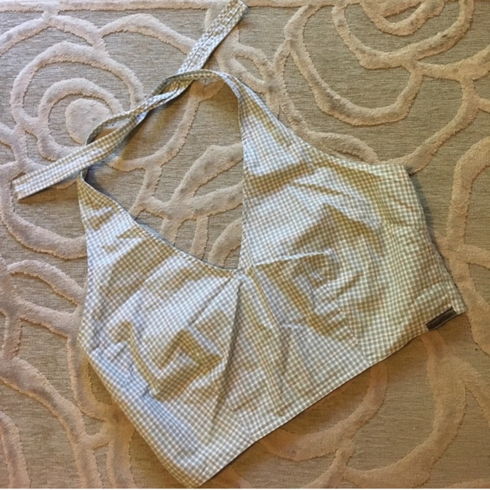 vintage Calvin Klein plaid cotton halter top